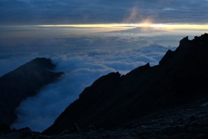 Bild: Sonnenaufgang, Blick vom Mount Meru auf den Kilimandscharo.