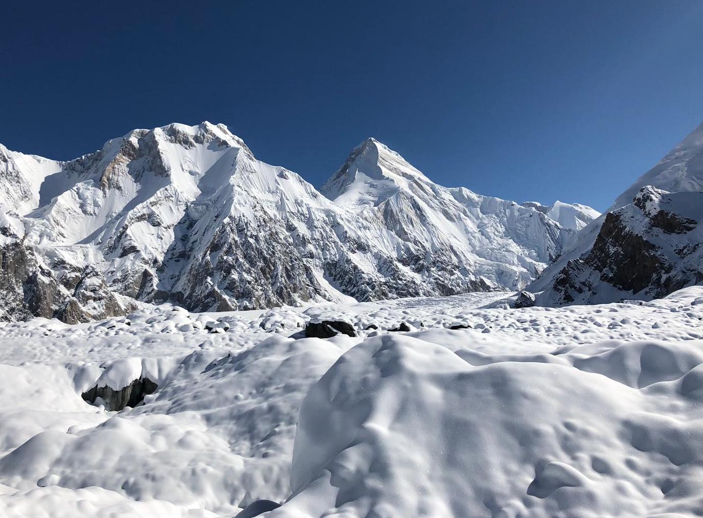 Khan Tengri mountain, snowy glacier
