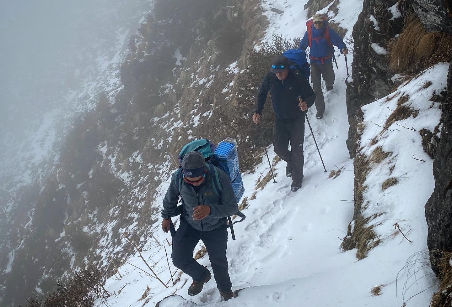 Bergsteiger im Schnee