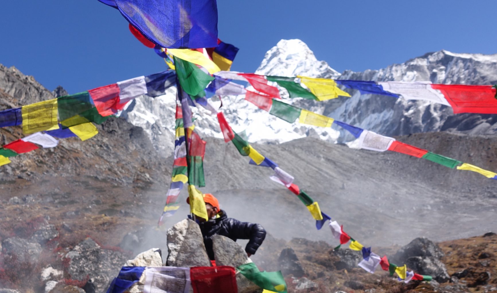 Flags in Ama Dablam BaseCamp, Nepal, Expeditions 2021