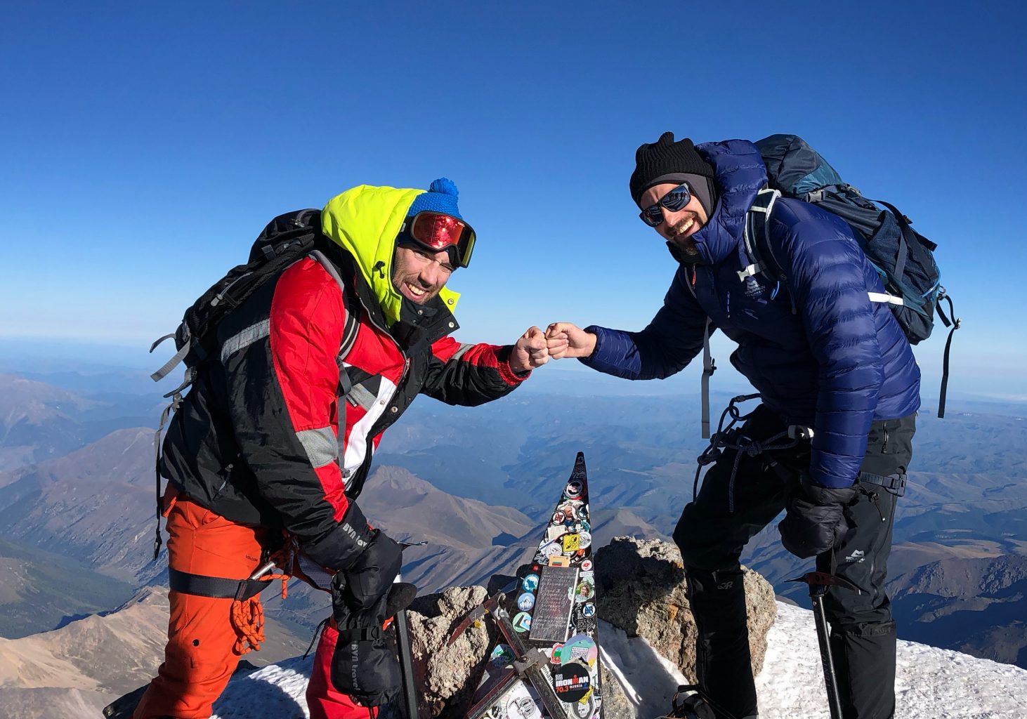 Elbrus Summit, Bergsteiger am Gipfel
