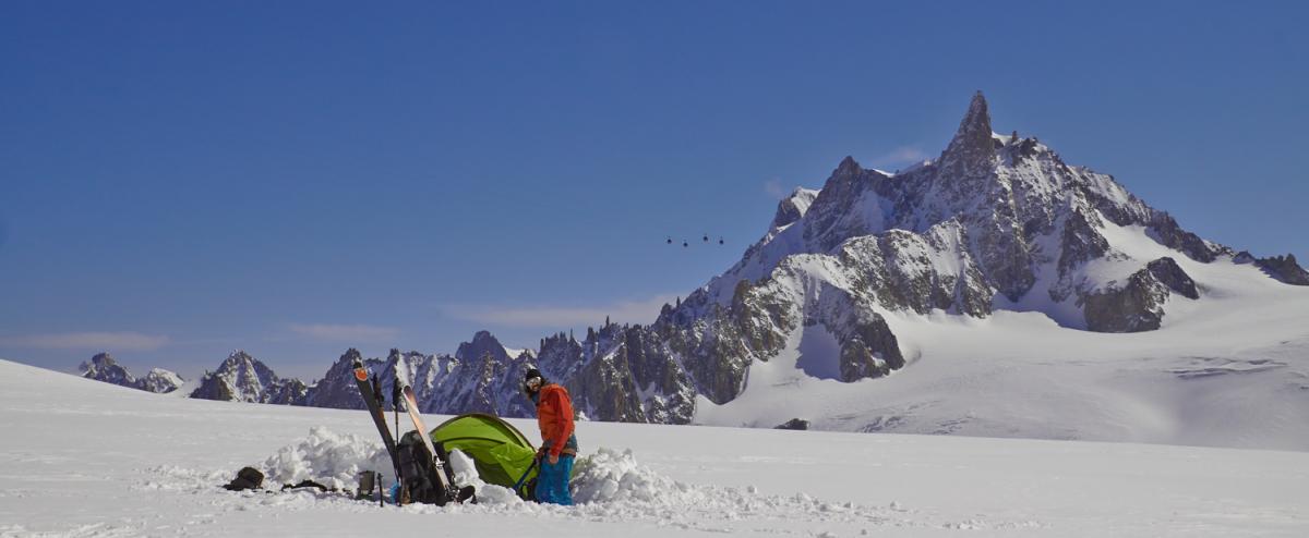 Chamonix: Tacul-Macho-Couloir Basislager