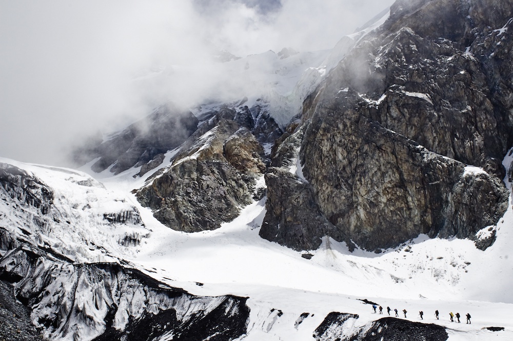 Pamir-Felix-Berg: Gletscher über Lager 1, ca. 5150m                        