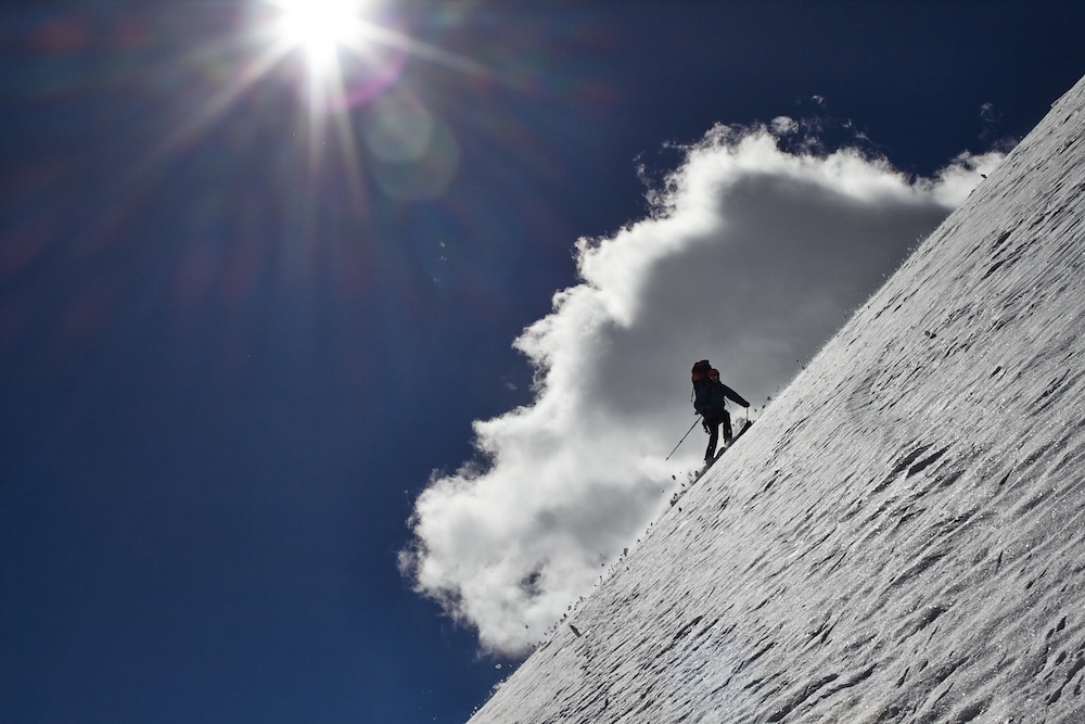 Pamir-Felix-Berg: Cala skiing Peak Communism                    