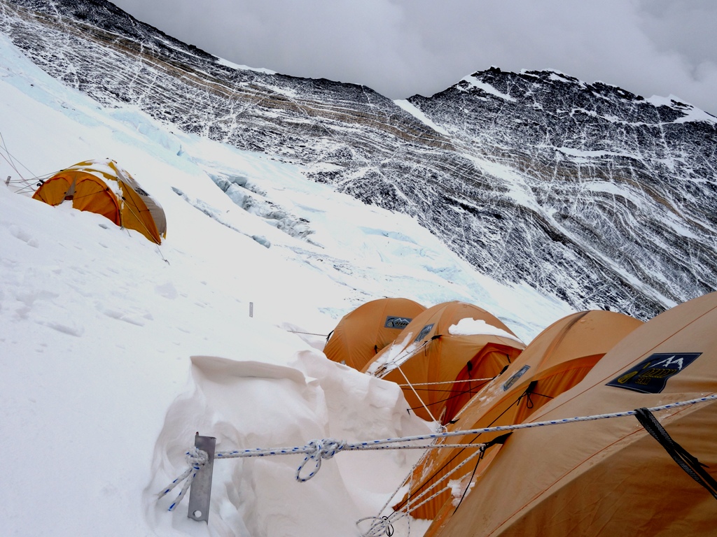 03 In Camp 3 looking toward Nuptse. Franz Ruehrlinger Photo 