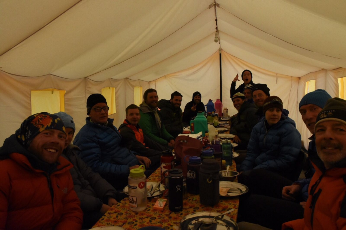 Team member enjoying resting before going for summit. Katya photo   