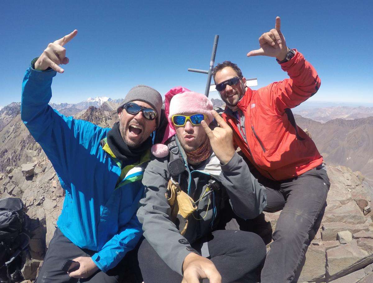 Rodolfo, Max and Marcos at the summit of Bonete - Photo Maximo Kausch
